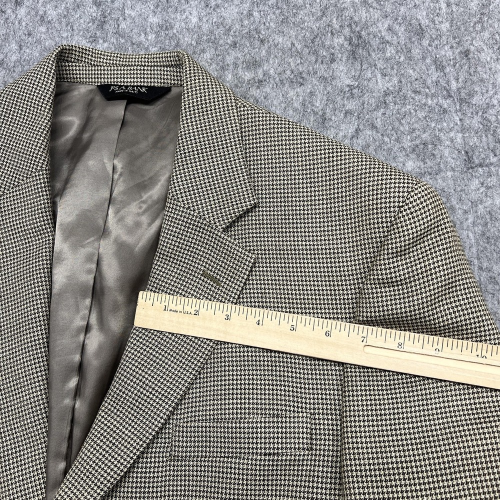 Jos‎ A Bank Blazer Mens 42S Beige Brown Houndstooth Silk Wool Sport Coat Jacket - Picture 15 of 16